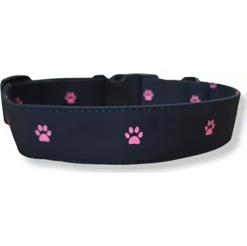 Obojek pro psa Softshellový obojek pro psa - RŮŽOVÉ PACIČKY