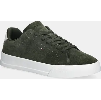 Pánská móda Semišové tenisky Tommy Hilfiger TH COURT CORE SUEDE FM0FM05716 zelená 91X, EUR 43