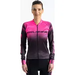 Crussis Cyklistický dres dámský dlouhý rukáv černá/růžová M (Crussis Cyklistický dres dámský dlouhý rukáv černá/růžová M)
