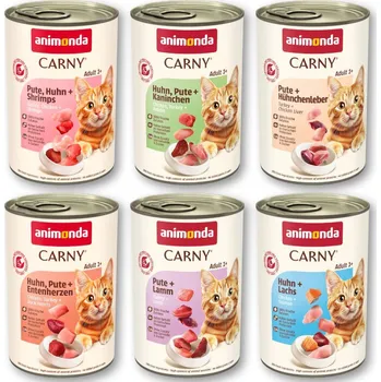 Pro kočku 6x400g Animonda Carny Adult - Drůbeží (6 druhů bez hovězího)