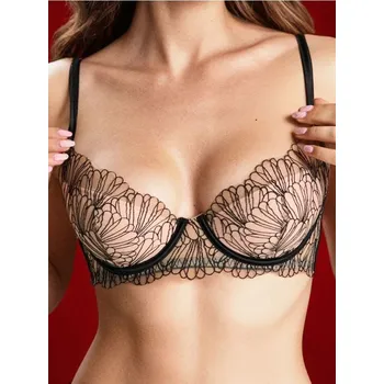 Podprsenka Sinsay - Polovyztužená podprsenka s výšivkou - černá - 985EZ-99X - 985EZ-99X-75E