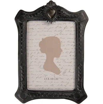 Rám na obraz Černý fotorámeček se srdcem ve vrchní části Xadoken – 18x3x25 cm na fotografii 13x18 cm