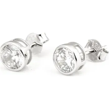 Náušnice Stříbrné náušnice pecičky s čirými zirkony STNAU2103F