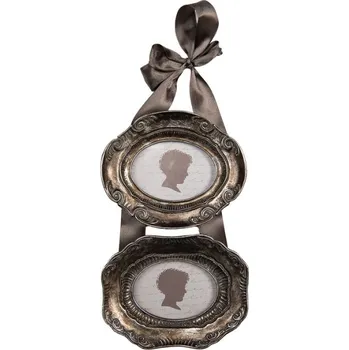 Rám na obraz Dva černé fotorámečky na černé stuze Jonas – 14x3x27 cm