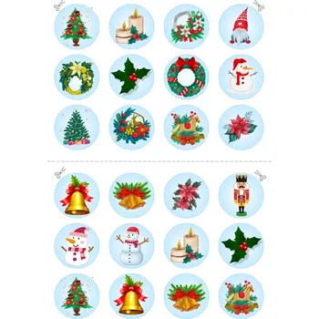 Jedlá dekorace na dort Obrázek Jedlý papír Vánoce Barevné