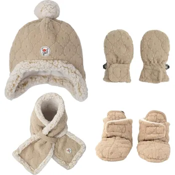 Kojenecká čepice LODGER Zimní set Folklore Fleece Beige 12 - 18 měsíců