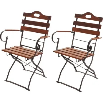 Noční stolek Skládací zahradní židle 2 ks Dekorhome