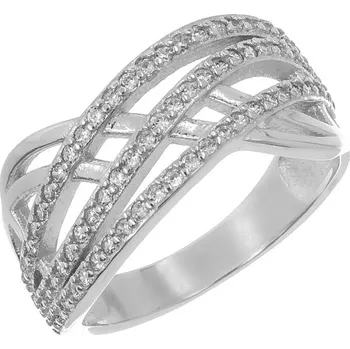 Prsten Argento 72897 Stříbrný prsten - čiré kulaté zirkony | Velikost prstenu: 54mm