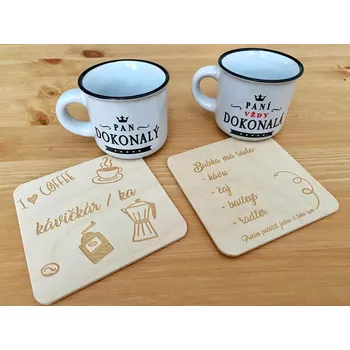 Sklenice Dřevěné podložky pod sklenice s gravírováním Druh rámu: 6ks milovník vína