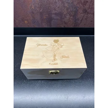 Dárková krabička Dřevěná svatební krabička: Finanční injekce Velikost: 150x98x75mm