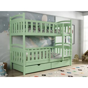 Dětská postel Patrová postel Kristian Barva dřeva: Zelená, Rozměry: 90x200