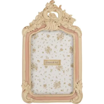 Rám na obraz Růžový fotorámeček se světlým okrajem Wiebe – 16x2x25 cm na fotografii 13x18 cm