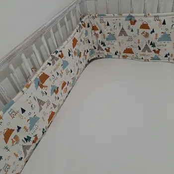 mantinel do postýlky Pro útulný domov Mantinel do postýlky Zvířátka s Teepee mantinel: 30 x 180 cm