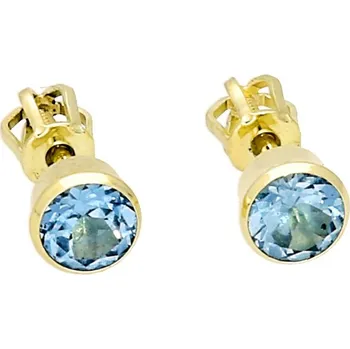 Náušnice Goldstore Náušnice zlaté pecky akvamaríny Váha: 1.38 g