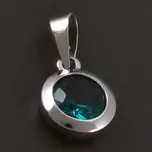 Goldpoint Bílé zlato přívěsek kulatý smaragd Váha: 0.72 g