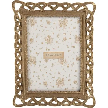 Rám na obraz Zlatý fotorámeček s členitým okrajem Ranger – 18x3x23 cm na fotografii 13x18 cm