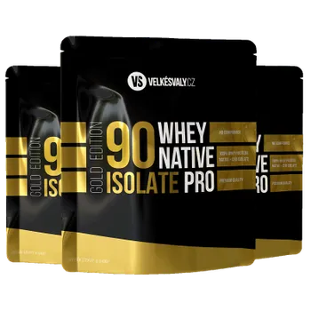 Protein Velkésvaly.cz 3x Whey Native + CFM Isolate Protein, Vanilková zmrzlina (750 g), Lesní plody (750 g), Banánový shake (750 g)