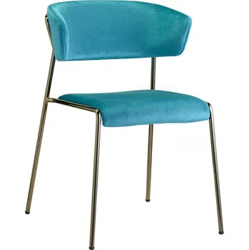Křeslo Čalouněné křeslo Lisa SCAB Design do obýváku a jídelny modré s kovovými nohami voděodolné