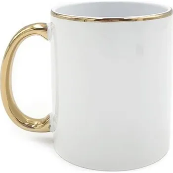 Hrnek IZAR bílý, zlatý lem a ouško