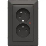 Zásuvka dvojnásobná bezšroubová s ochranou před přepětím, 5593T-C02357 237, ABB, Zoni®, matná černá (ABB, Zoni®, matná černá)