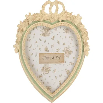 Rám na obraz Zelený fotorámeček ve tvaru srdce Ven – 16x3x23 cm na fotografii 13x18 cm