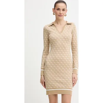 Dámské šaty Šaty z vlněné směsi Guess AUBREY W5BK25.Z3JD2 béžová 02X, vel. L