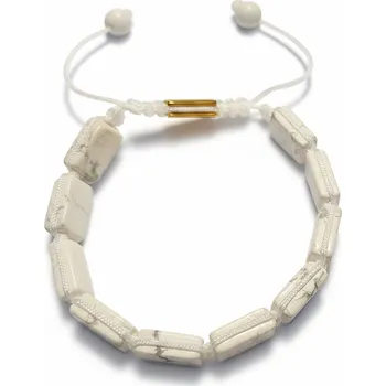 Náramek ANNA PERLY Dámský shamballa náramek s bílým howlitem ve tvaru destiček