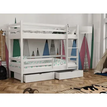 Dětská postel Patrová postel Elegant power Barva dřeva: Bílá barva, Rozměry: 80x180