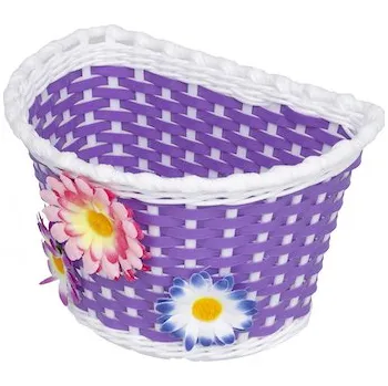 košík na kolo Dětský košík na řídítka Flower fialová/bílá (Dětský košík na řídítka Flower fialová/bílá)
