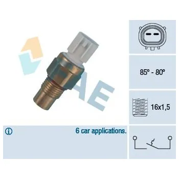 Klimatizace automobilu Teplotní spínač, větrák chladiče FAE 36485