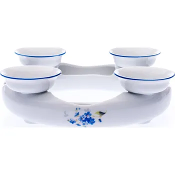 Svícen Český porcelán, a.s., Dubí Svícen adventní pro 4 svíčky, 18 cm, pomněnky, Český porcelán