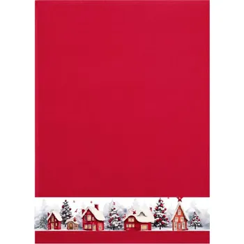 Ručník Framsohn froté ručník vánoční domečky červená
