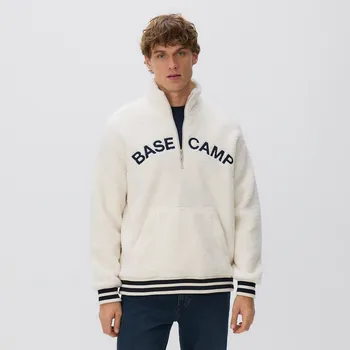 Pánská mikina Reserved - Flísová mikina se stojáčkem - tmavomodrá - ZU309-59X - ZU309-59X-XL