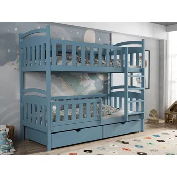 Dětská postel Patrová postel Kristian Barva dřeva: Modrá, Rozměry: 80x180
