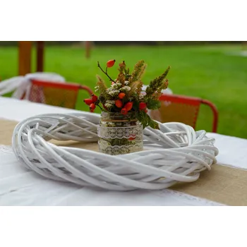 Vánoční dekorace Vingo Proutěný věnec bílý Rozměry (cm): 40x6