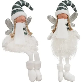 Vánoční dekorace Hütermann Vánoční dekorace – sedící víla s třpytivými křídly, 55 cm