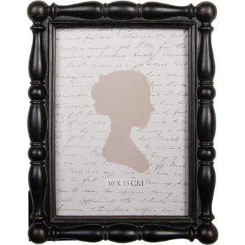Rám na obraz Černý fotorámeček s patinou Muwaguvax – 15x2x19 cm na fotografii 10x15 cm