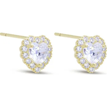 Náušnice Stříbrné náušnice srdíčkové pecky - pozlaceno 14k zlatem 3770