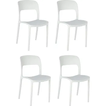 Jídelní židle Sada 4 bílých židlí Flexi