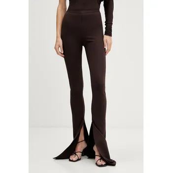 Dámské kalhoty Kalhoty Rick Owens Lilies Carmen dámské, hnědá barva, zvony, high waist, LI02E3331.JCVS 98X, vel. S