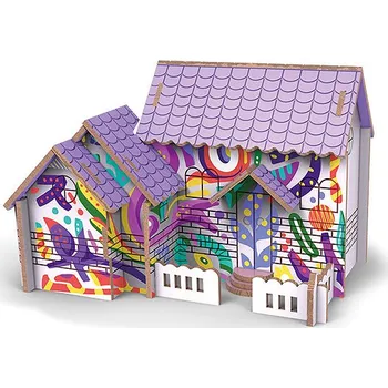 Puzzle Wiky Puzzle 3D dřevěné dům s barvami