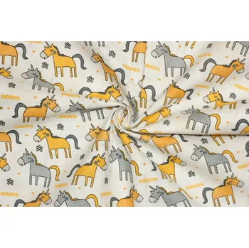 Bavlněné plátno - Dětský vzor jednorožec | unicorn