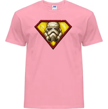 Pánské tričko panske_levne_tricko_potisk_Superman_Stormtrooper Barva: Pink neo - pastelově růžová, velikost: S