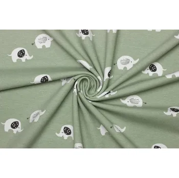 Bavlněný úplet - Dětský vzor sloni