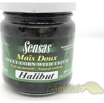 Návnadová surovina SENSAS Kukuřice v nálevu 212 ml - halibut