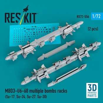 Plastikový model Reskit 1/72 MBD3-U6-68 multiple bombs racks (2 pcs.)