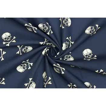 Bavlněné plátno - Pirátské lebky