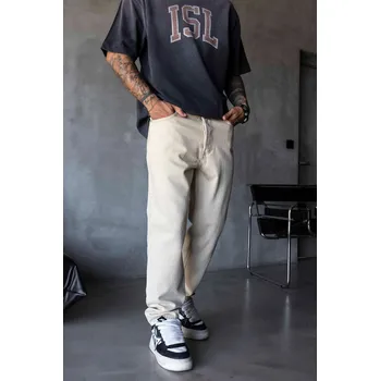 Pánské džíny Black Island Béžové loose fit džíny - Sand Ease Velikost: 30