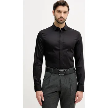 Pánská košile Košile Armani Exchange pánská, černá barva, slim, s klasickým límcem, XM001867 AF10192 XM001867.AF10192 99X, vel. L