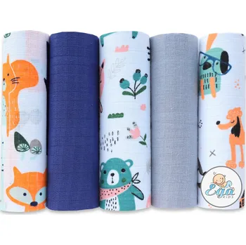 látková plena Ega Kids TETRA pleny (5ks) - modro-šedé